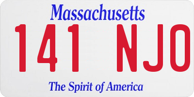 MA license plate 141NJ0