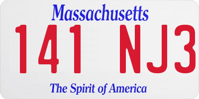 MA license plate 141NJ3