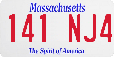 MA license plate 141NJ4