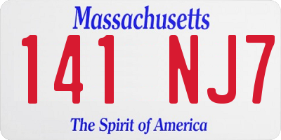 MA license plate 141NJ7