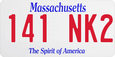 MA license plate 141NK2