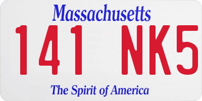 MA license plate 141NK5