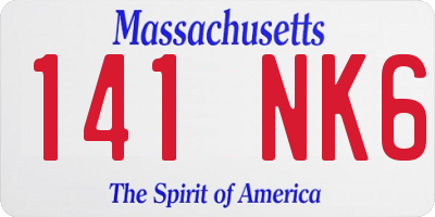 MA license plate 141NK6