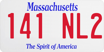 MA license plate 141NL2