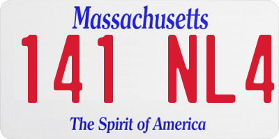 MA license plate 141NL4