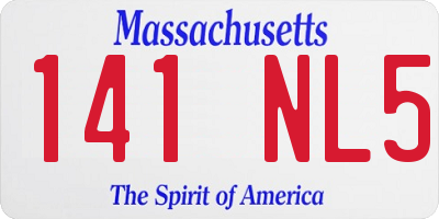 MA license plate 141NL5