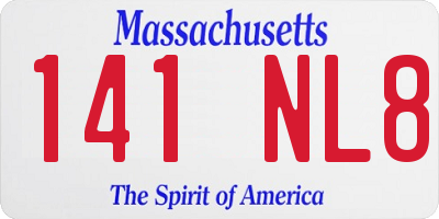 MA license plate 141NL8