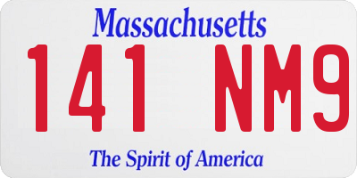 MA license plate 141NM9