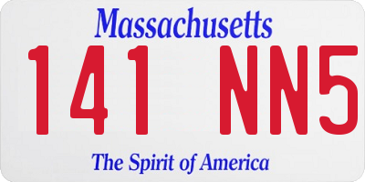 MA license plate 141NN5