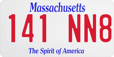 MA license plate 141NN8