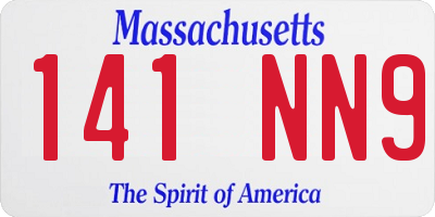 MA license plate 141NN9