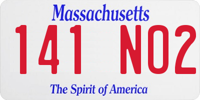 MA license plate 141NO2