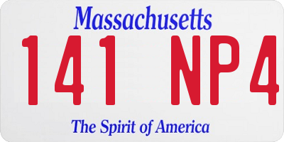 MA license plate 141NP4