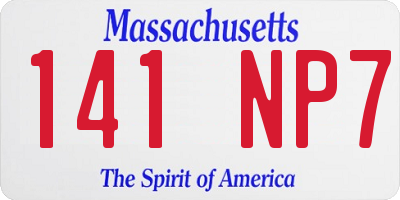 MA license plate 141NP7