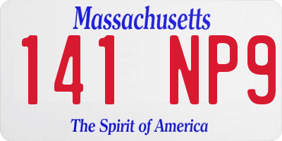 MA license plate 141NP9