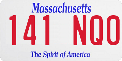MA license plate 141NQ0