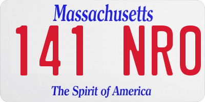 MA license plate 141NR0