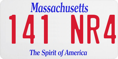 MA license plate 141NR4