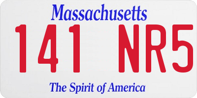 MA license plate 141NR5