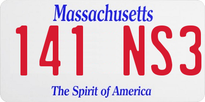 MA license plate 141NS3