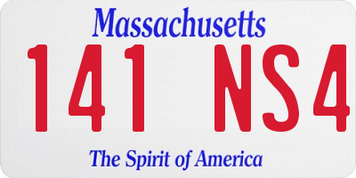 MA license plate 141NS4