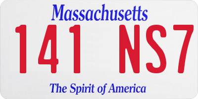 MA license plate 141NS7