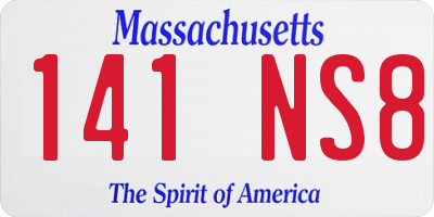 MA license plate 141NS8