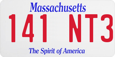 MA license plate 141NT3