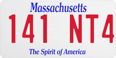 MA license plate 141NT4