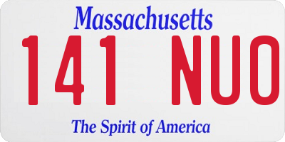 MA license plate 141NU0
