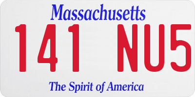 MA license plate 141NU5