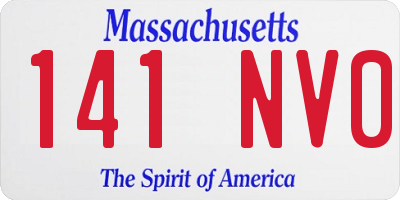 MA license plate 141NV0