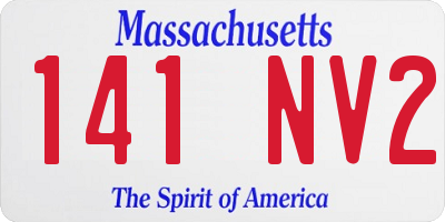 MA license plate 141NV2