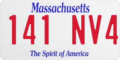 MA license plate 141NV4