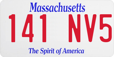 MA license plate 141NV5