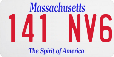 MA license plate 141NV6