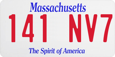 MA license plate 141NV7