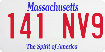 MA license plate 141NV9