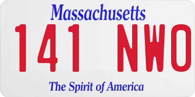 MA license plate 141NW0