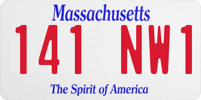 MA license plate 141NW1