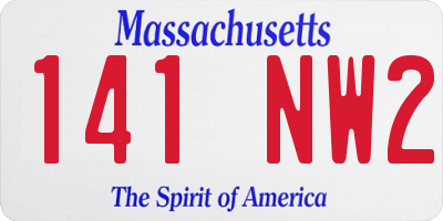 MA license plate 141NW2