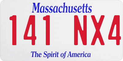 MA license plate 141NX4