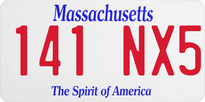 MA license plate 141NX5