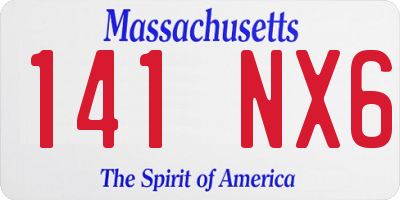 MA license plate 141NX6