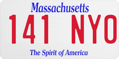 MA license plate 141NY0