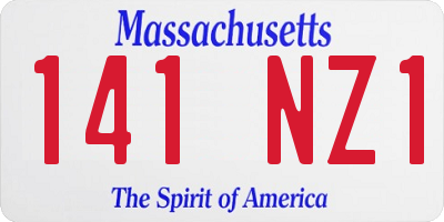 MA license plate 141NZ1