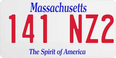 MA license plate 141NZ2