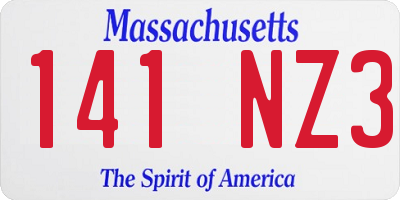 MA license plate 141NZ3