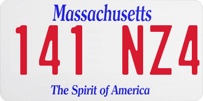 MA license plate 141NZ4