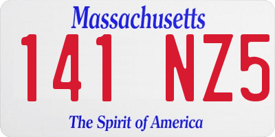 MA license plate 141NZ5